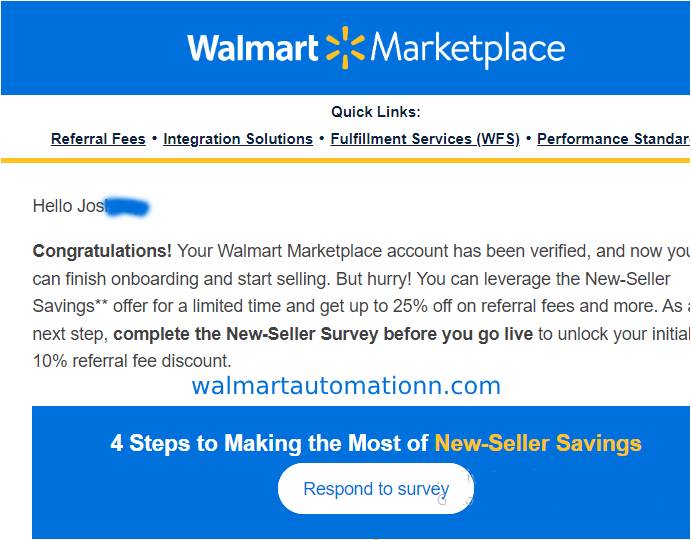 Walmart Seller Account